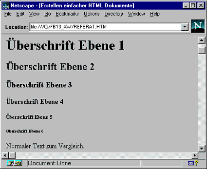 Beispiel: &Uuml;berschriften